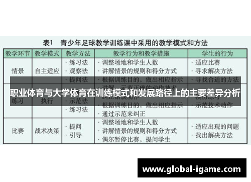 职业体育与大学体育在训练模式和发展路径上的主要差异分析 职业体育与大学体育在训练模式和发展路径上的主要差异分析